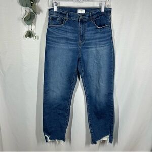 LOFT | High Rise Straight Denim Blue Jeans Raw Cut Off Hem Women's Size 8P